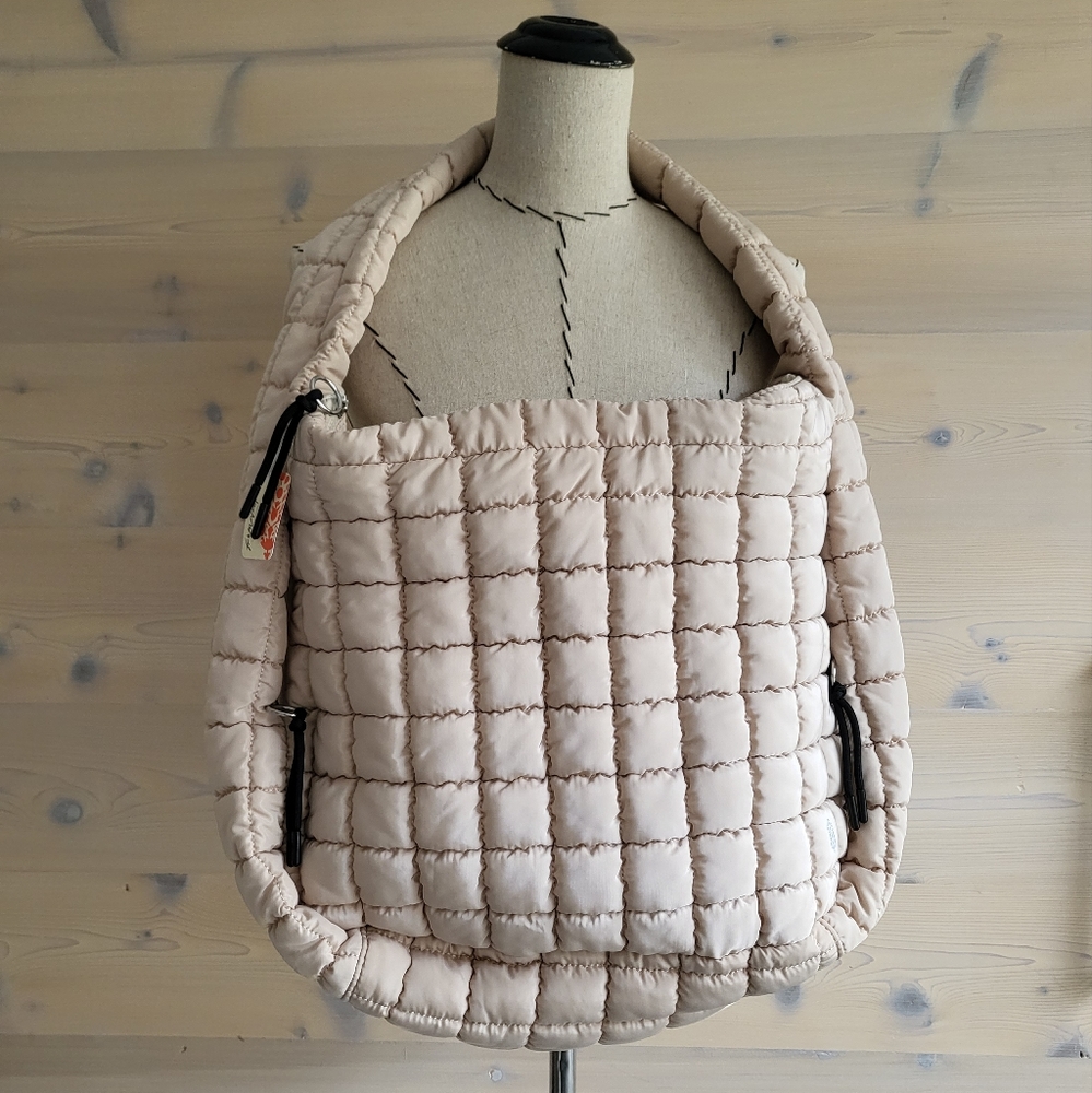 NWT Free People FP Movement Quilted Carryall Off White